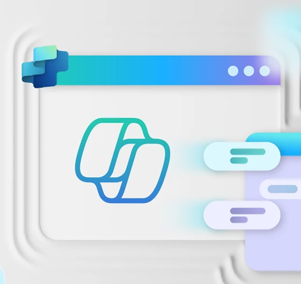 Copilot logo amongst other shapes.